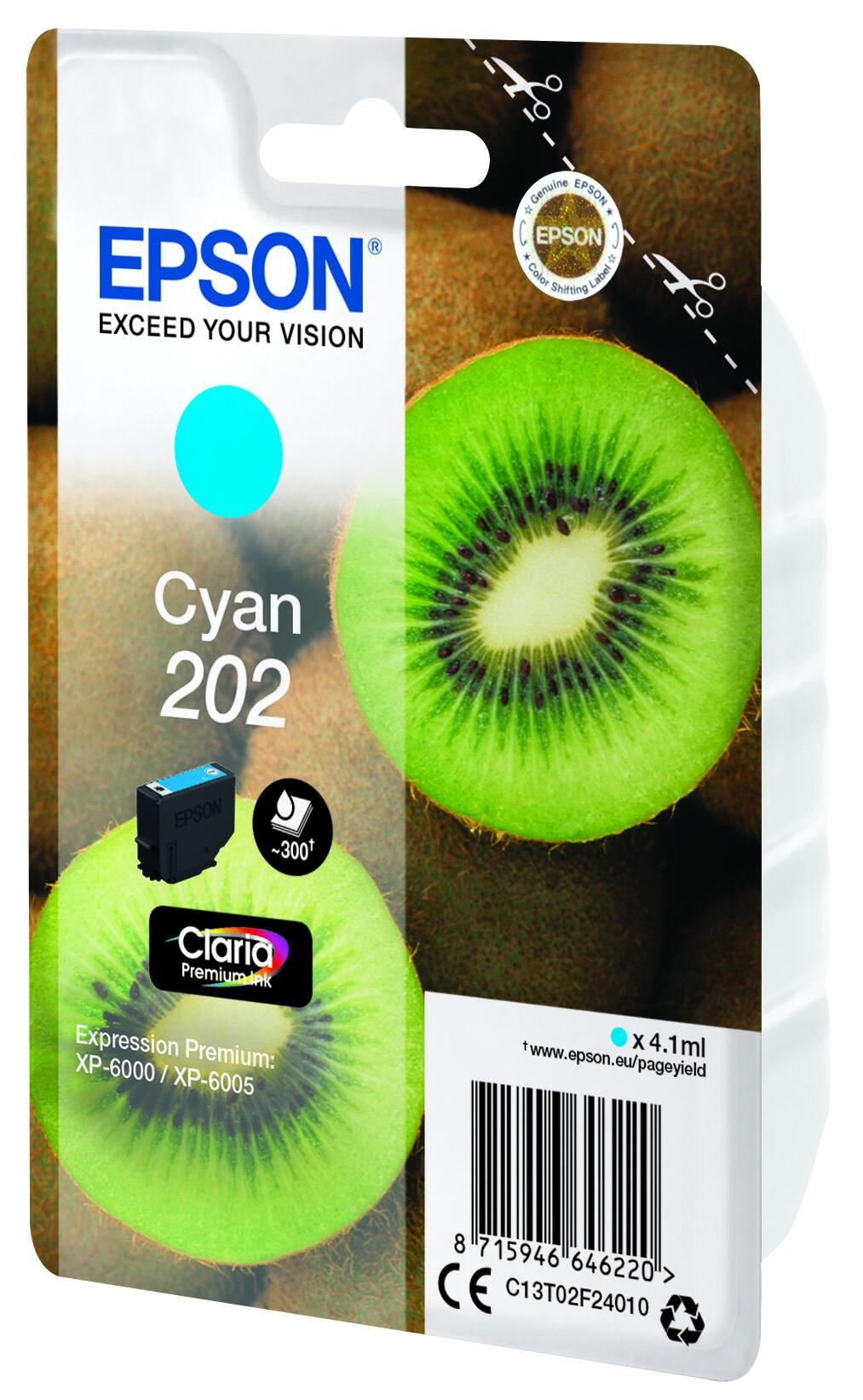 Epson Tinte 202 / C13T02F24010 Cyan Standard