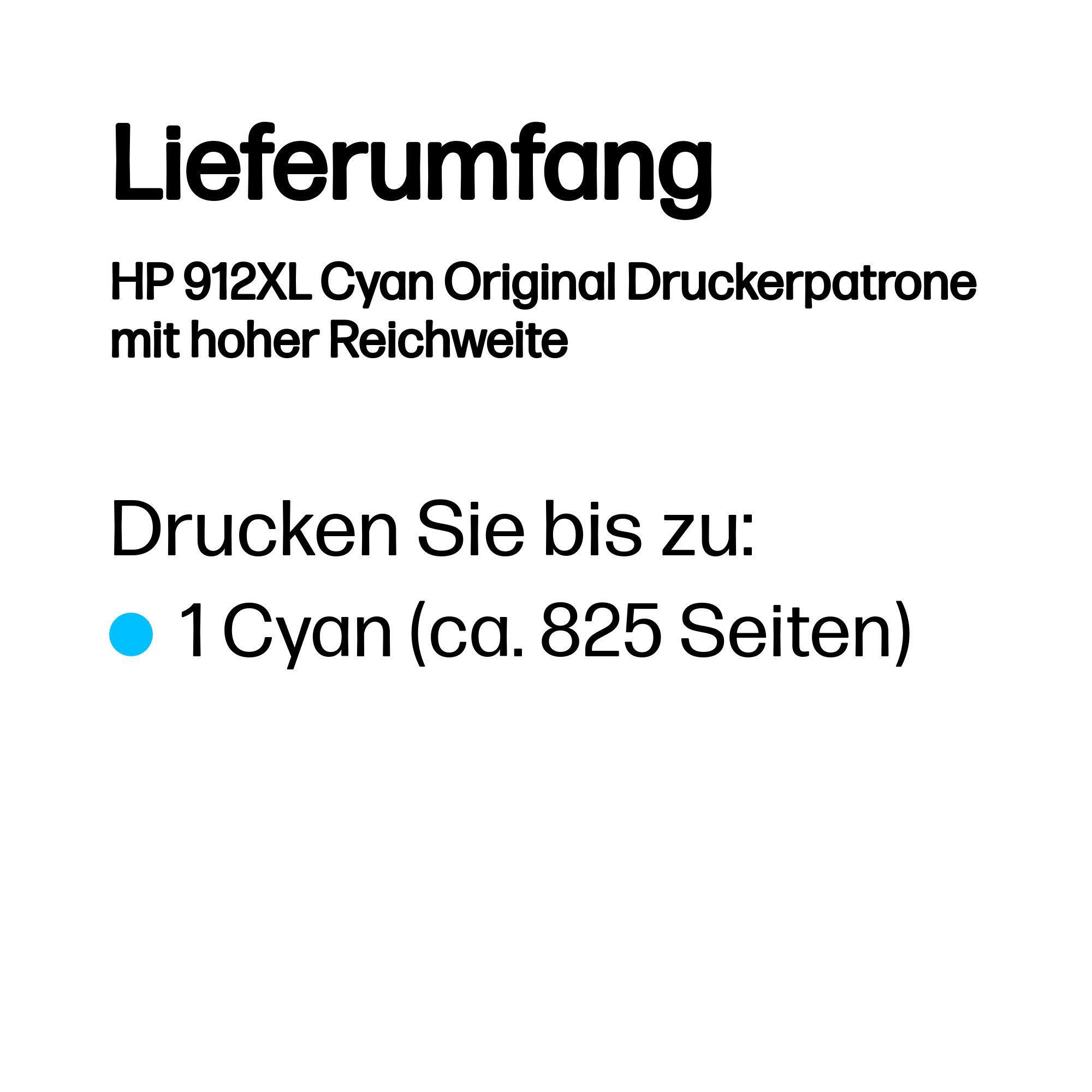 HP Tinta 912XL / 3YL81AE Cian XL