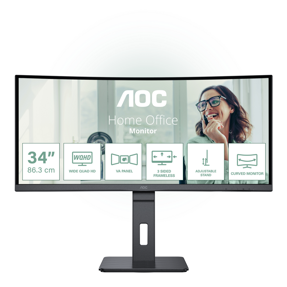 AOC Monitor CU34P3CV / CU34P3CV Black (34 ")
