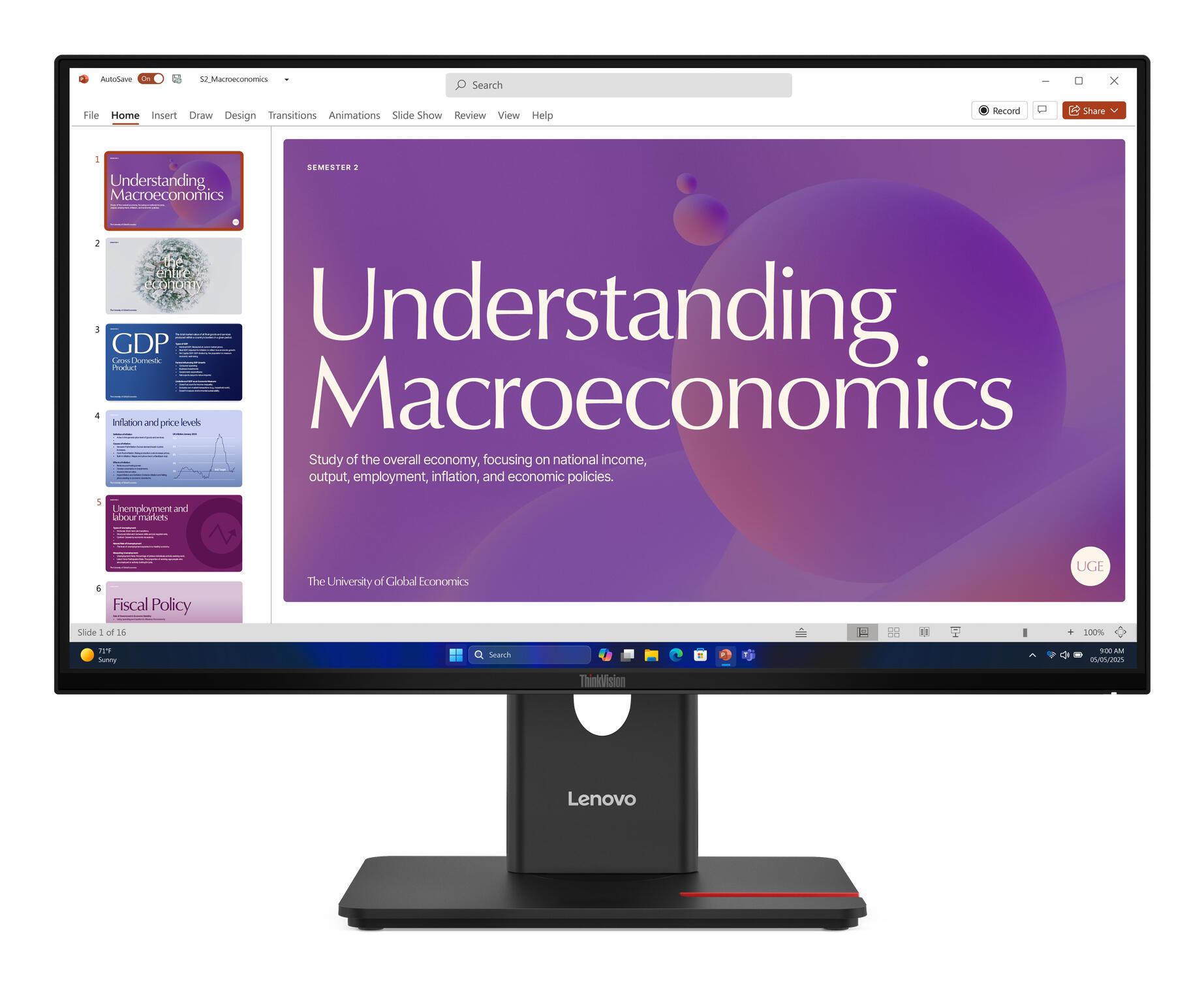 Lenovo Monitor ThinkVision T24D-40 / 64B9GAT1EU Negro 60,5 cm (23,8")