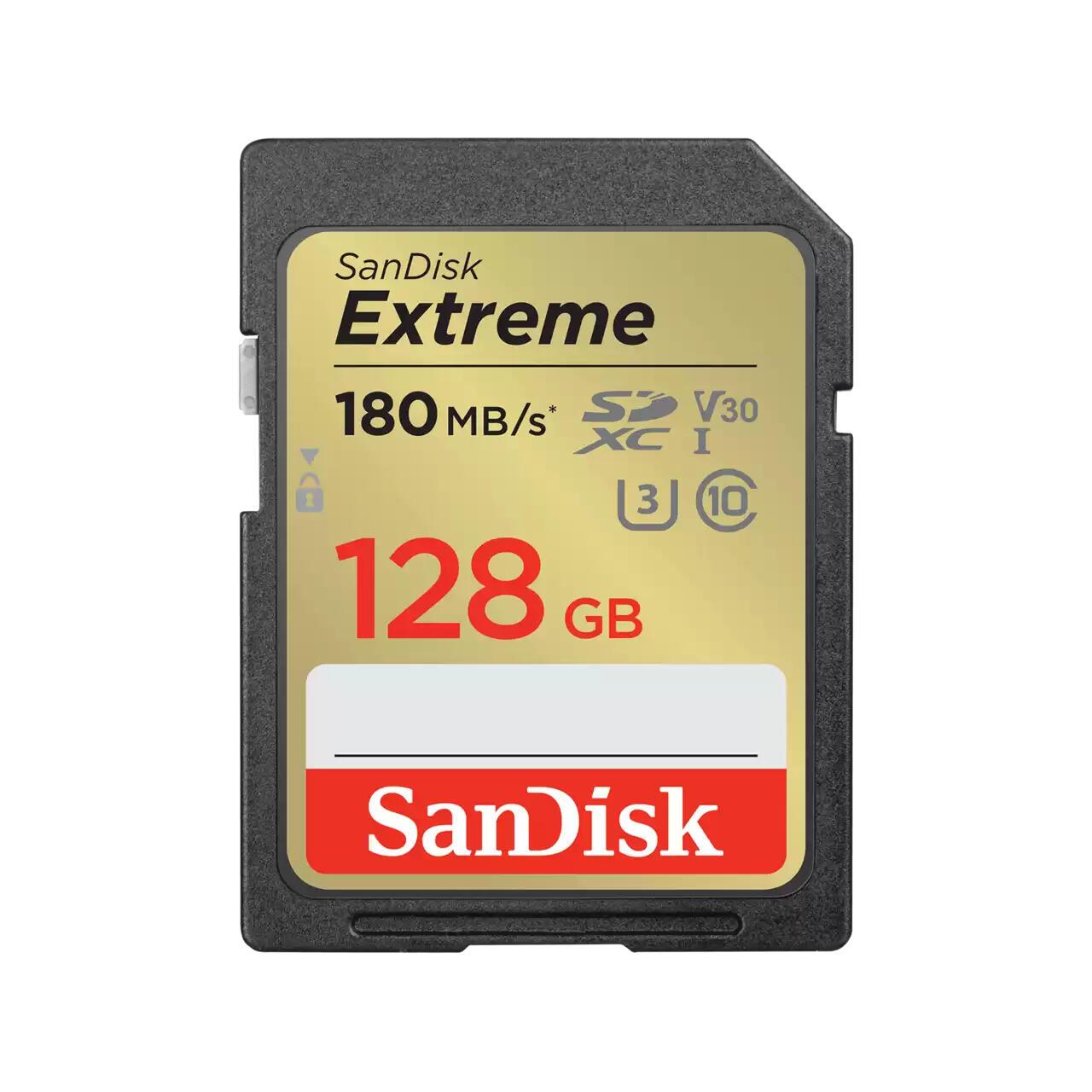 SanDisk Carte SD Extreme 128GB / SDSDXVA-128G-GNCIN Noir, or