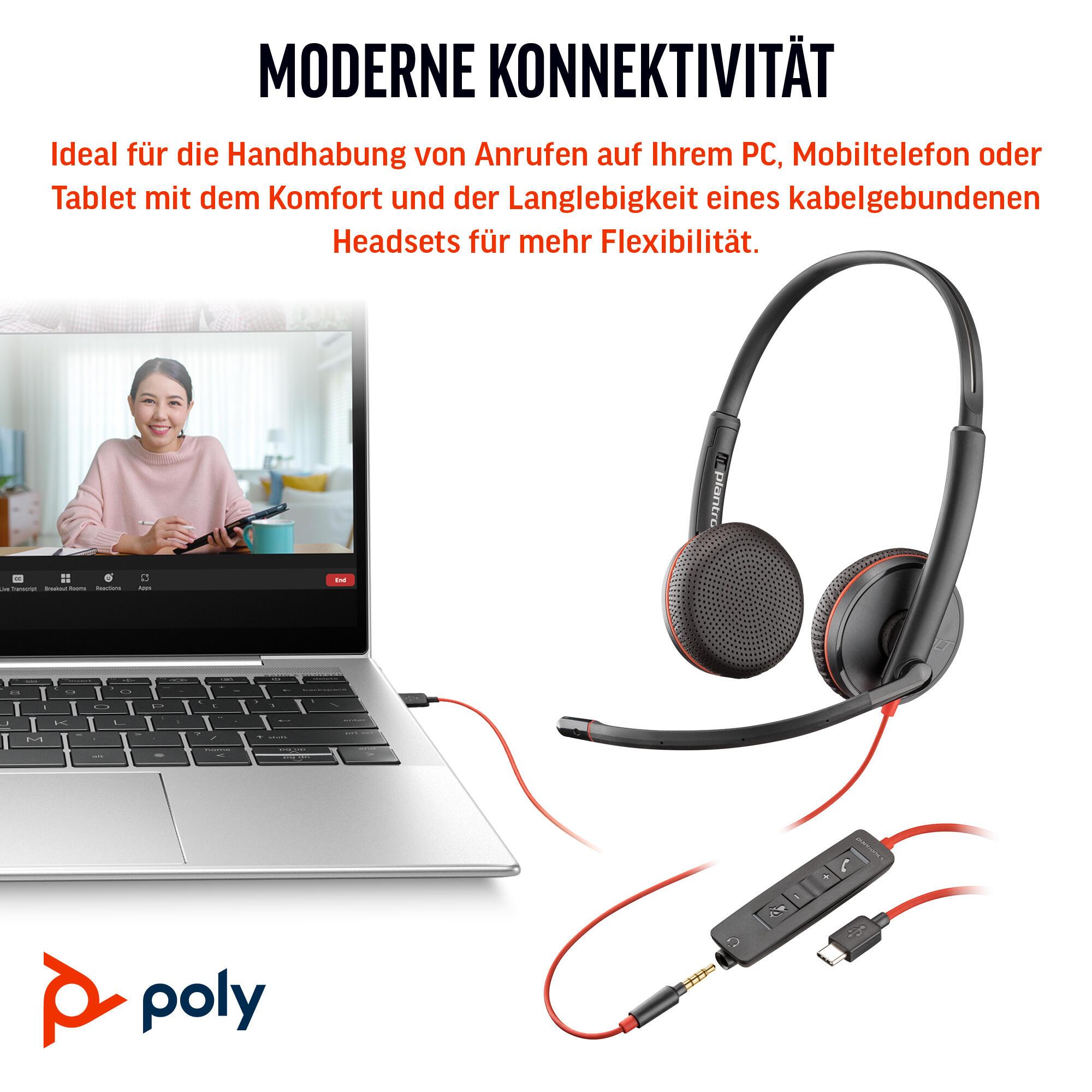 Plantronics/Poly Auriculares Blackwire 3225 / 8X229AA Negro