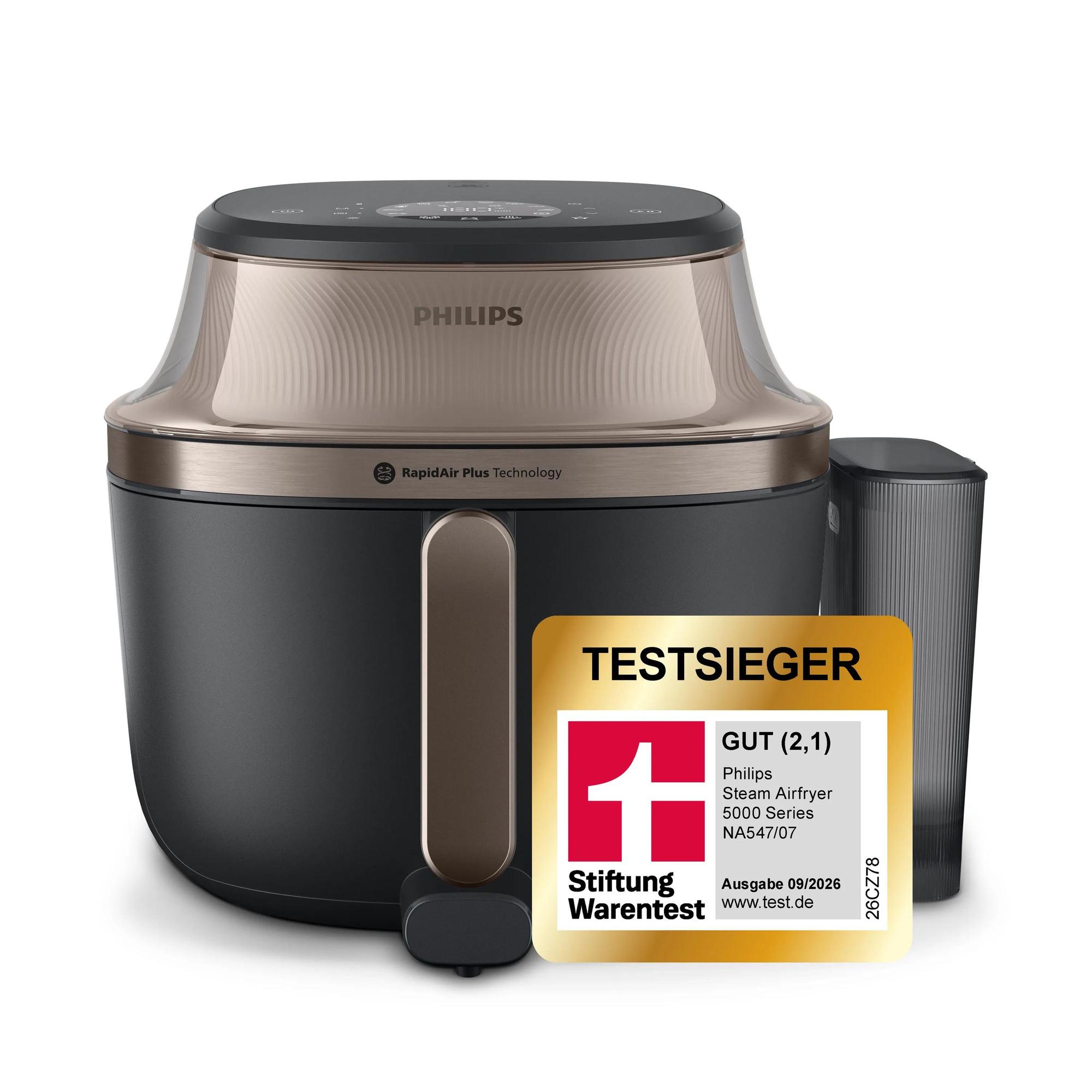 Philips Heißluft Fritteuse Series 5000 / NA547/07 Schwarz, Gold