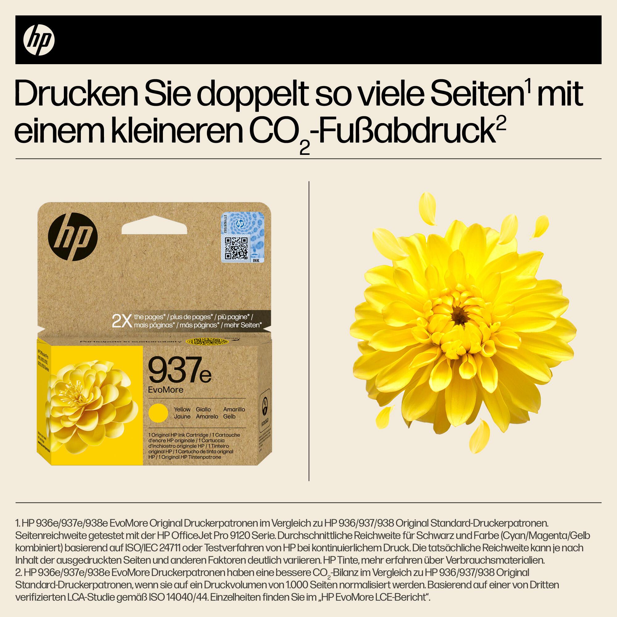HP Inchiostro 937E / 4S6W8NE Giallo XL