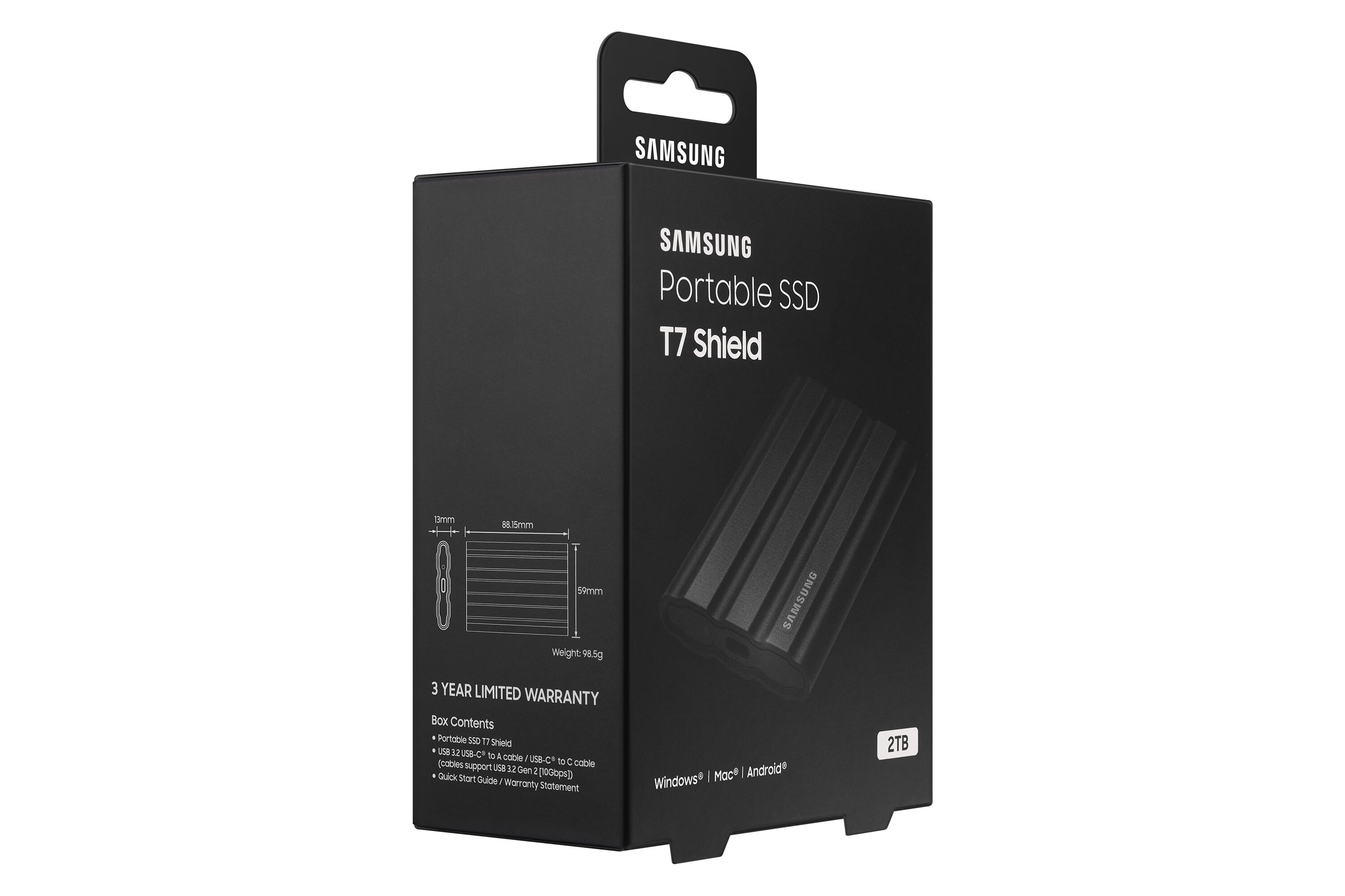 Samsung External SSD T7 Shield 2TB / MU-PE2T0S/EU Black