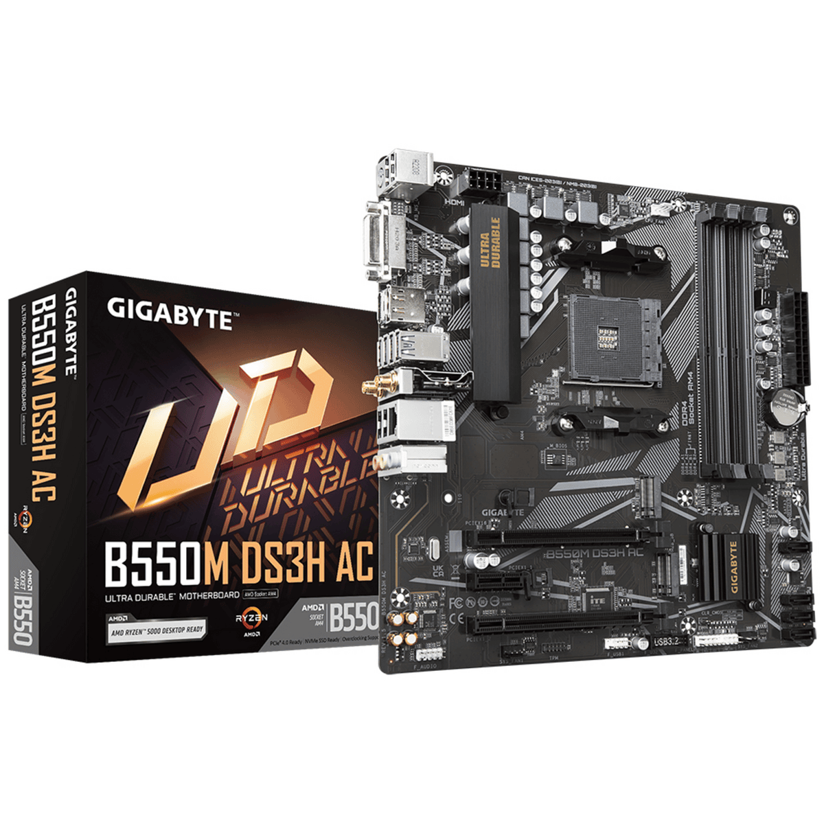 Gigabyte Mainboard UD B550M DS3H AC / B550M DS3H AC Schwarz