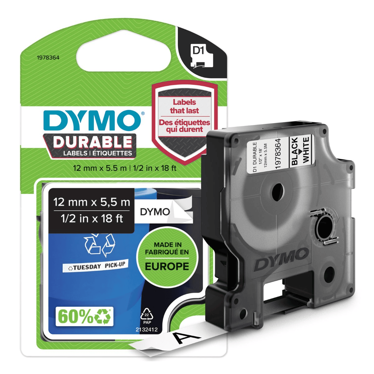 Dymo Label 1978364 Black on White