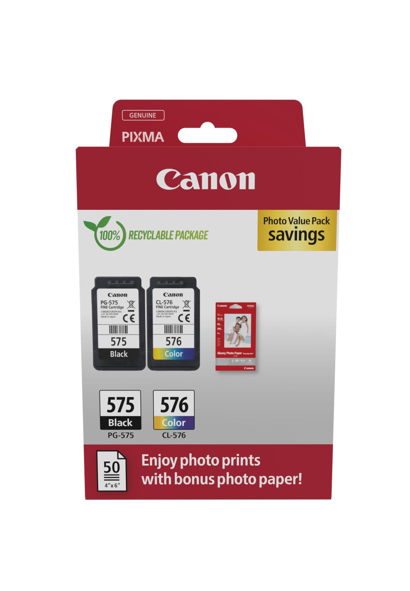 Canon Inchiostro PG-575/CL-576 / 5438C004 BK, C, M, Y