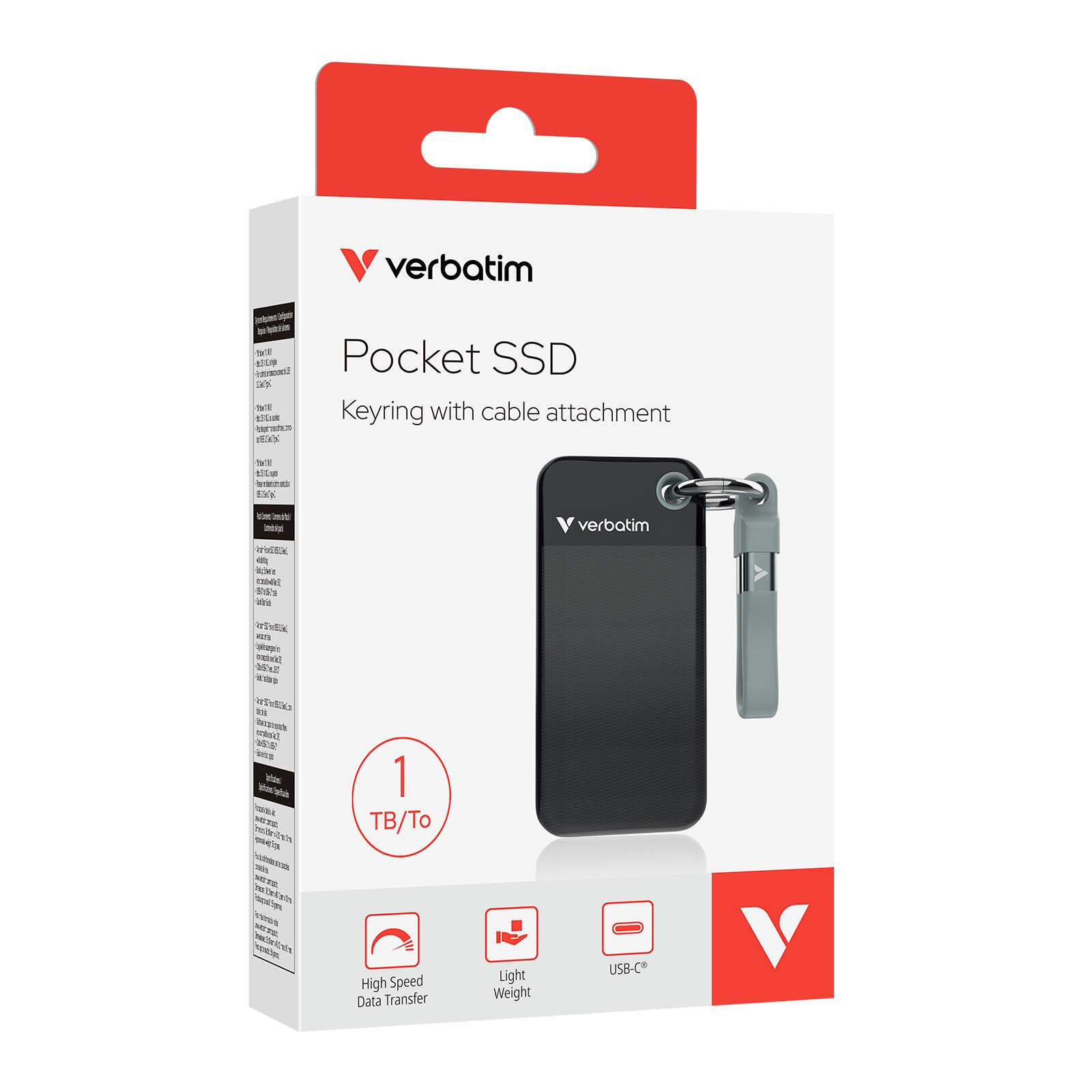 Verbatim Externe SSD Pocket 1TB / 32190 Schwarz, Grau