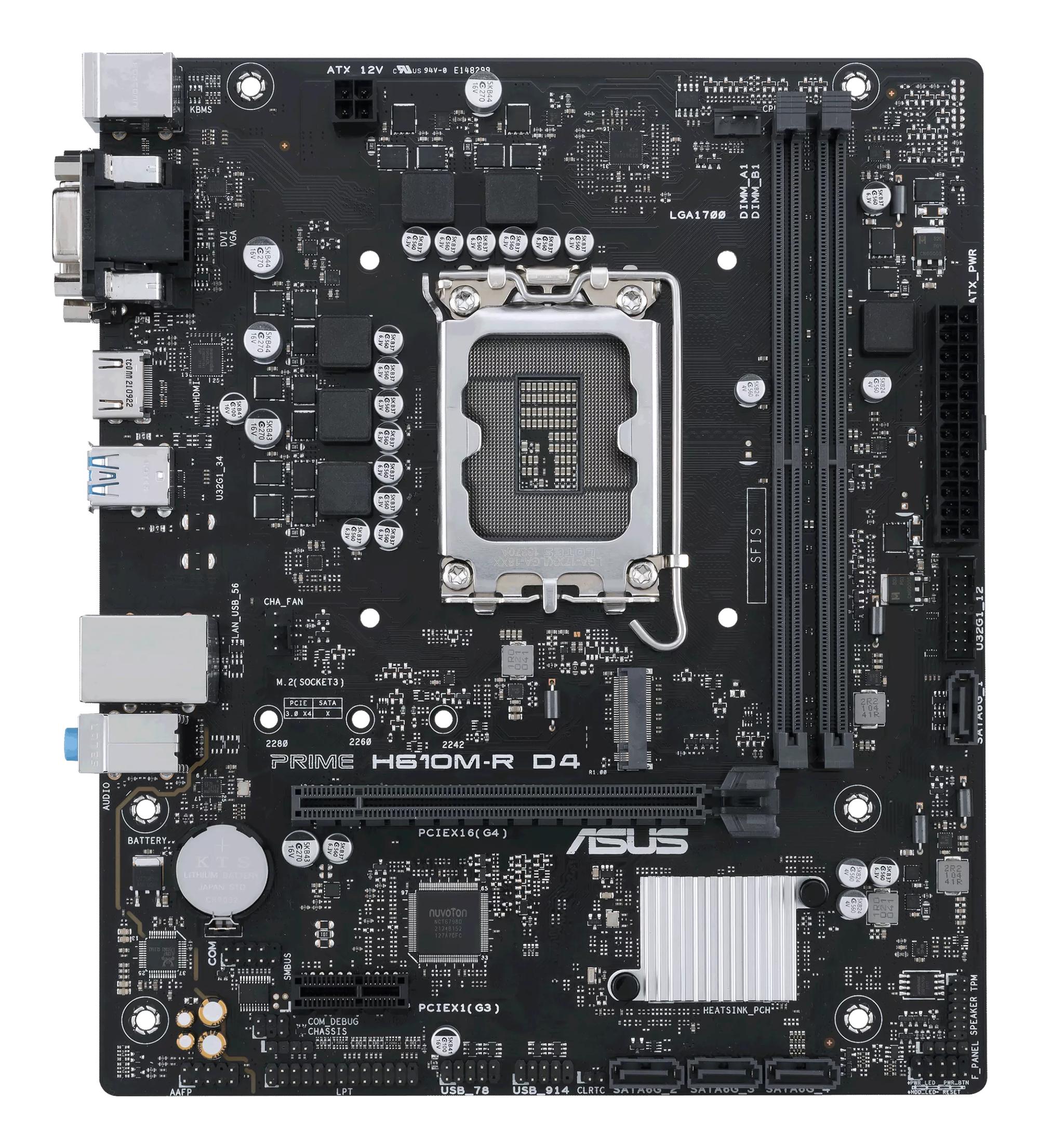 ASUS Mainboard PRIME H610M-R D4-SI / 90MB1B40-M0ECY0 Schwarz