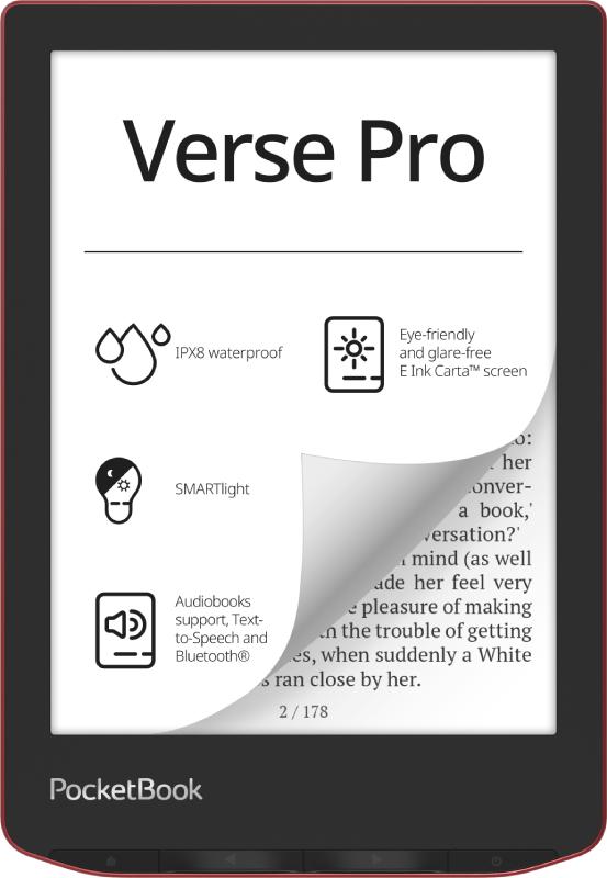 PocketBook eBook-Reader Verse Pro EU / PB634-3-WW Schwarz, Rot S