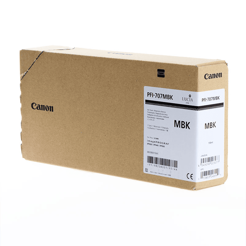 Canon Tinte PFI-707MBK / 9820B001 Matt Schwarz XL