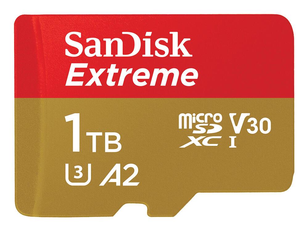 SanDisk Micro SD-Karte Extreme 1TB V30 / SDSQXAV-1T00-GN6MA Gold, Rot S