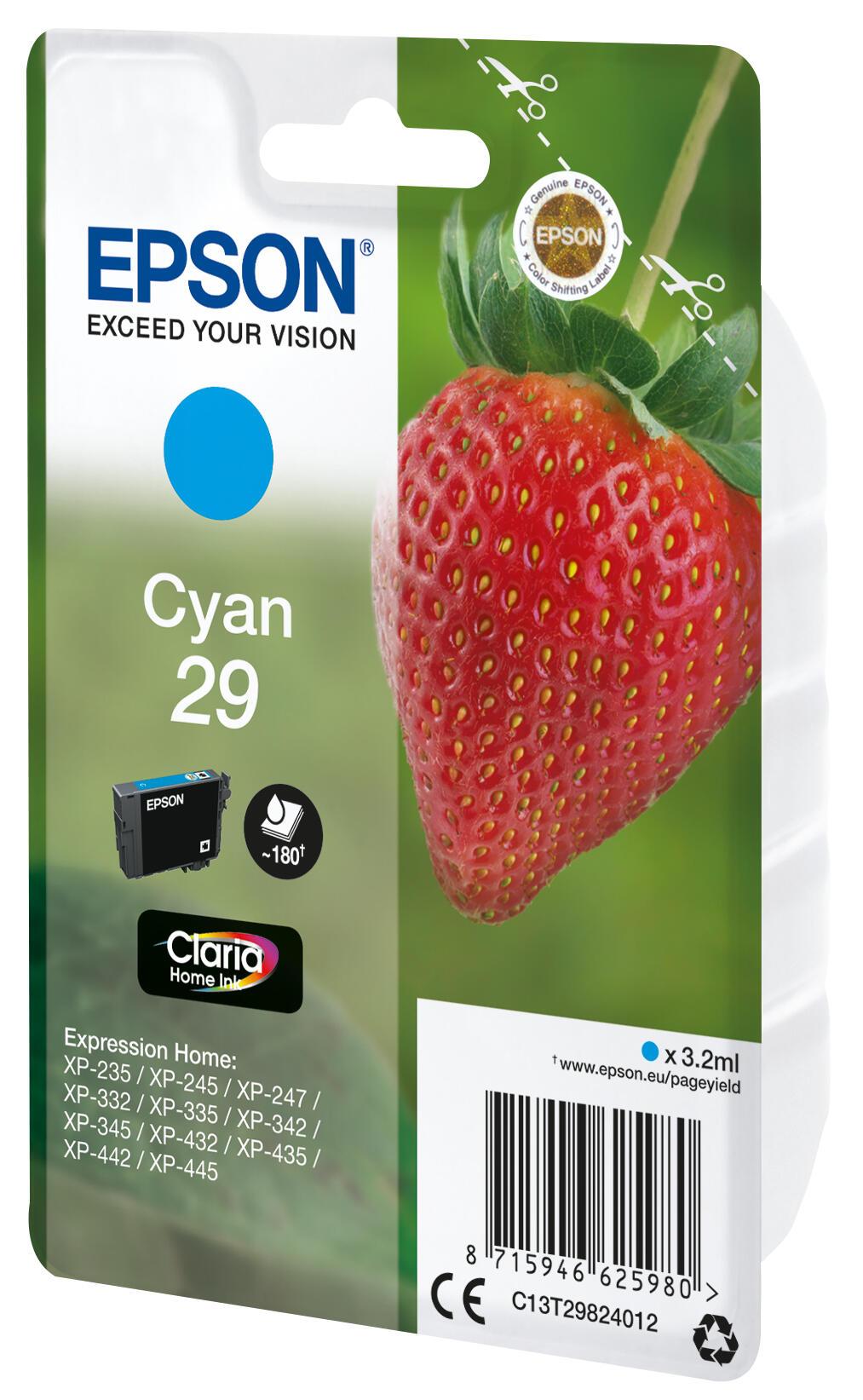 Epson Encre 29 / C13T29824012 Cyan Standard