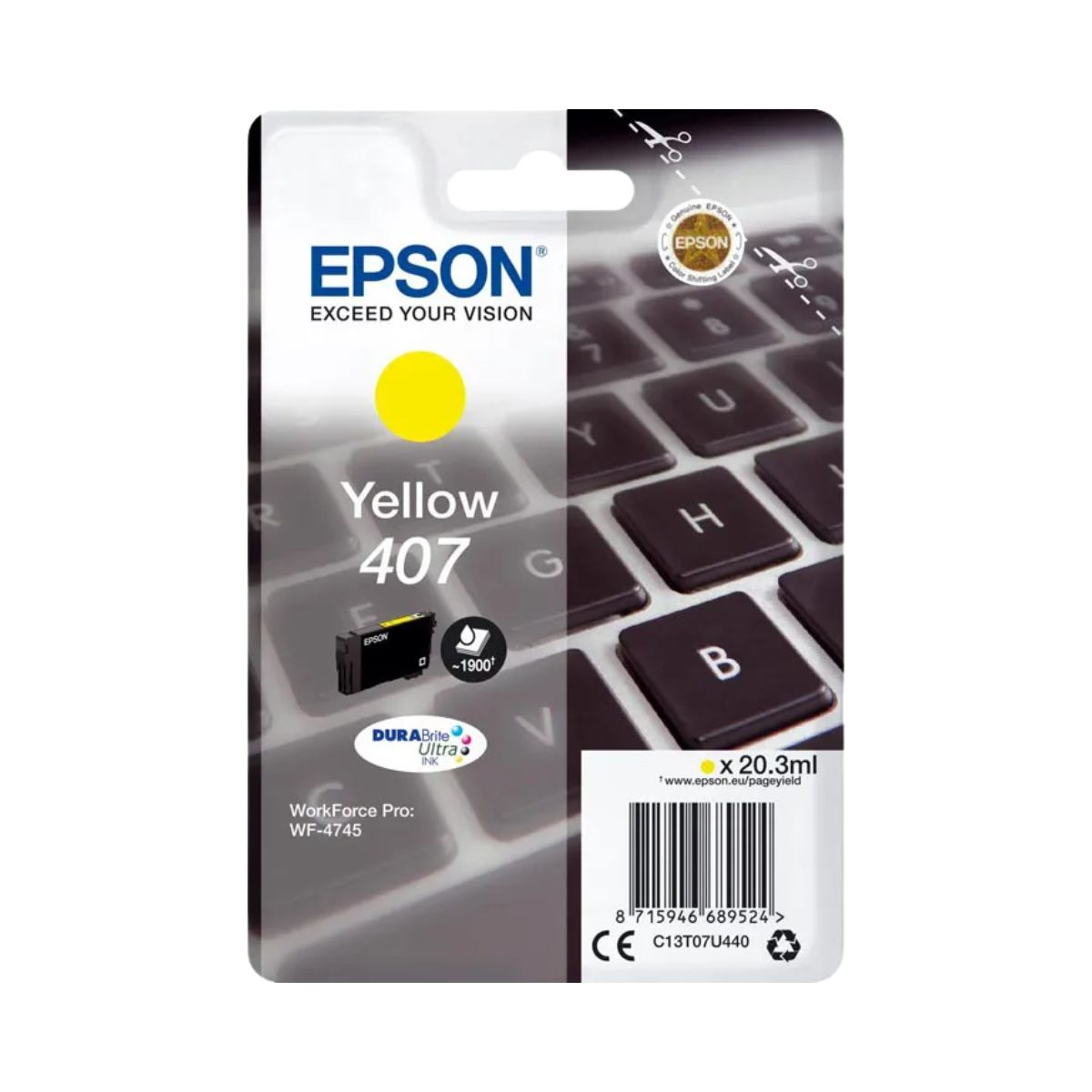Epson Encre 407 / C13T07U440 Jaune