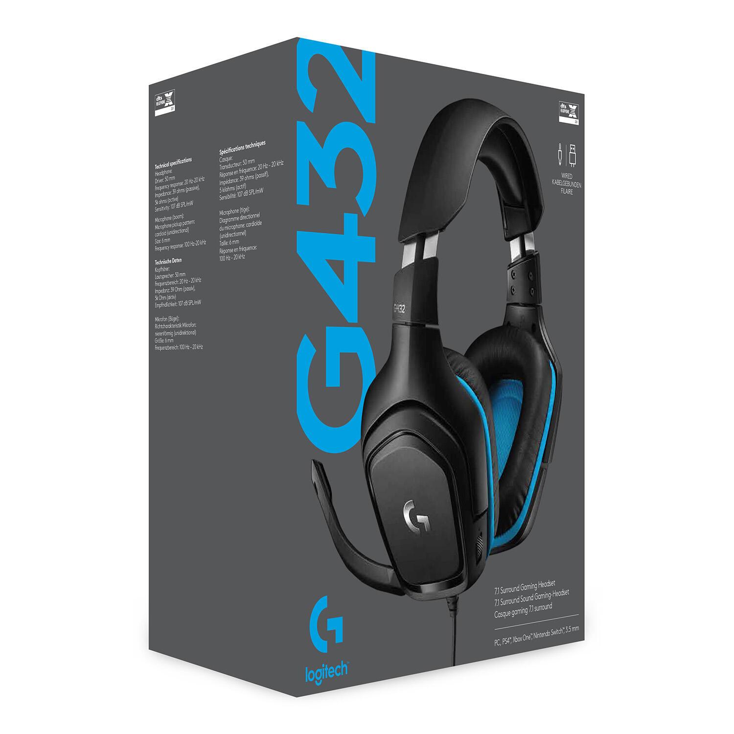 Logitech Headset G432 / 981-000770 Schwarz, Blau