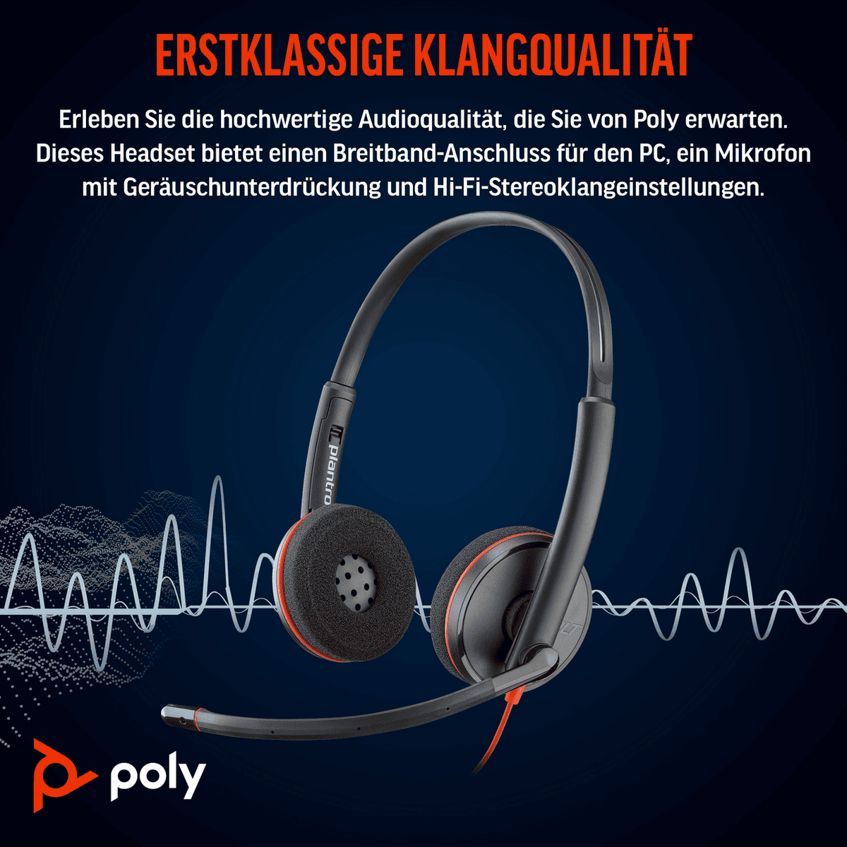 Plantronics/Poly Headset Blackwire 3220 / 8X228A6 Schwarz