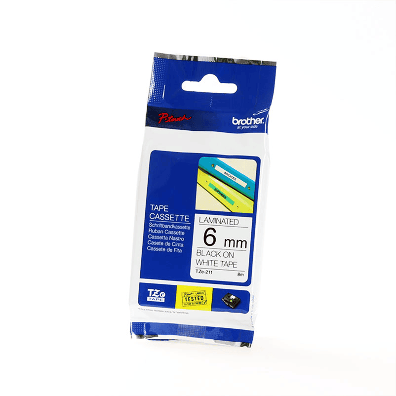 Brother Ribbon TZE-211 / TZE211 Black on White