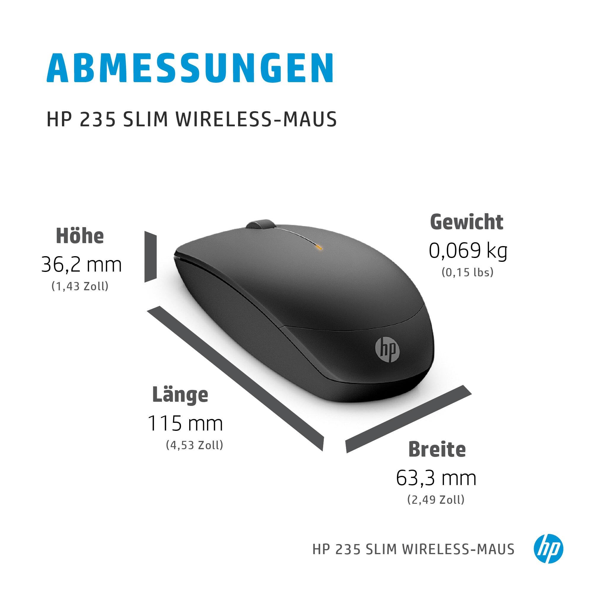 HP Maus 235 Slim / 4E407UT#AC3 Schwarz S