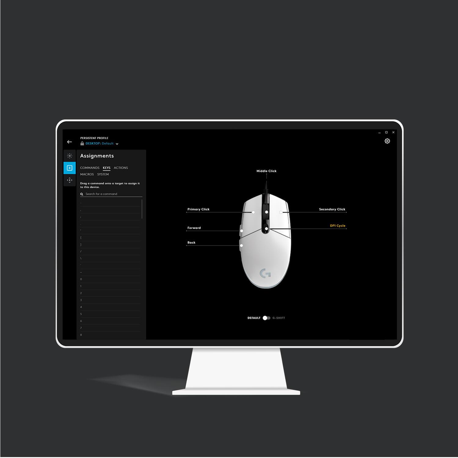 Logitech Ratón G203 Lightsync / 910-005797 Blanco