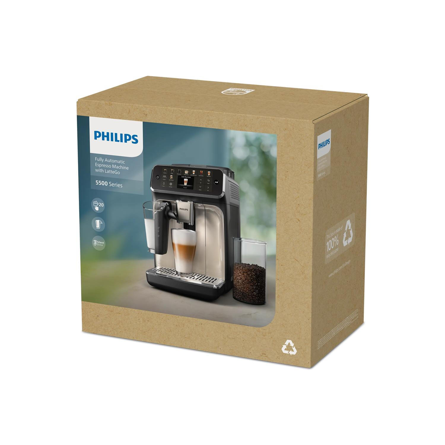 Philips Máquina de café totalmente automática Series 5500 / EP5549/70 Negro, plata
