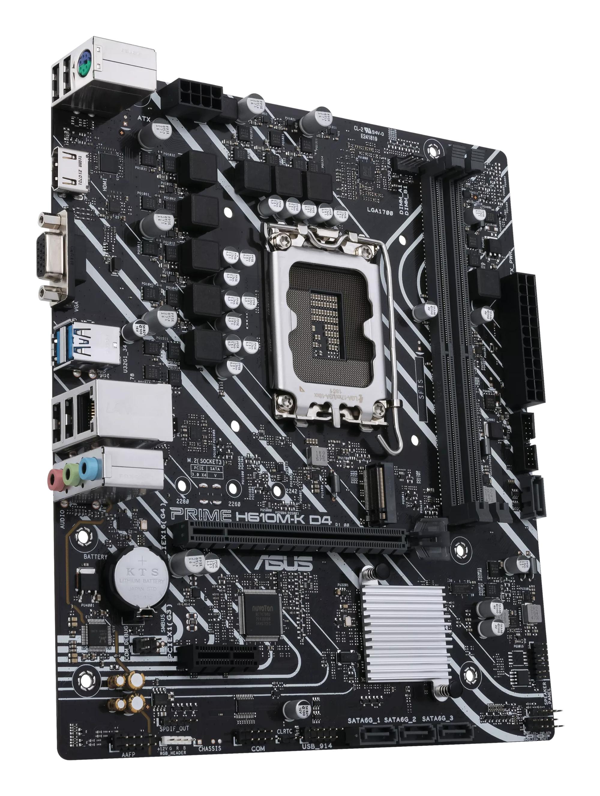 ASUS Mainboard PRIME H610M-K D4 / 90MB1A10-M0EAY0 Schwarz