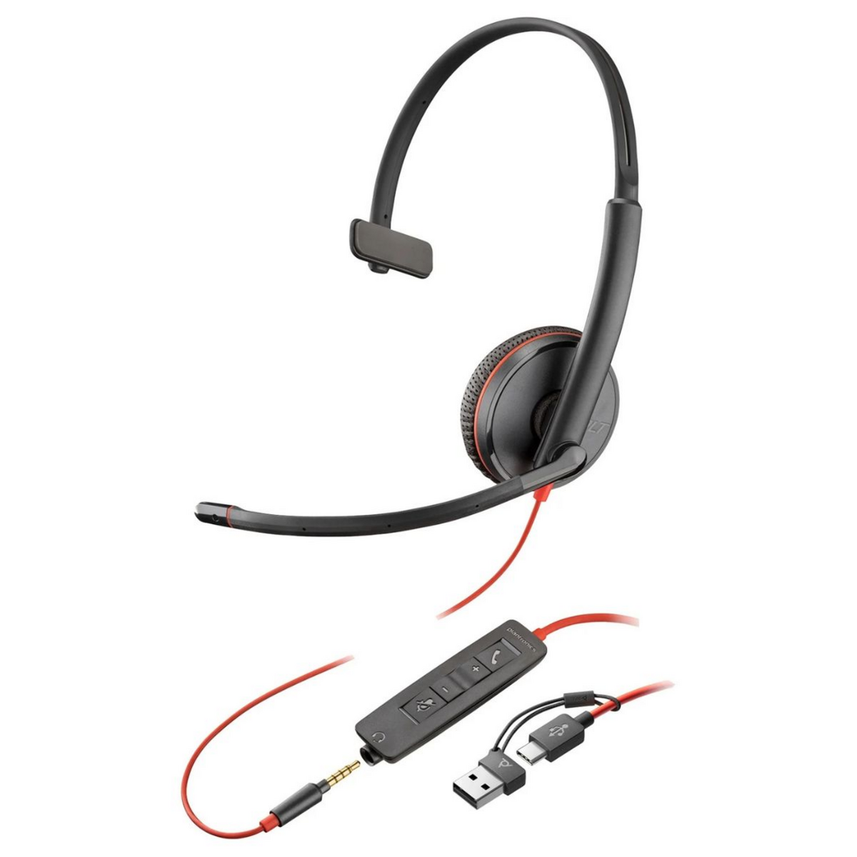 Poly Headset Blackwire 3215 / 8X227AA Schwarz