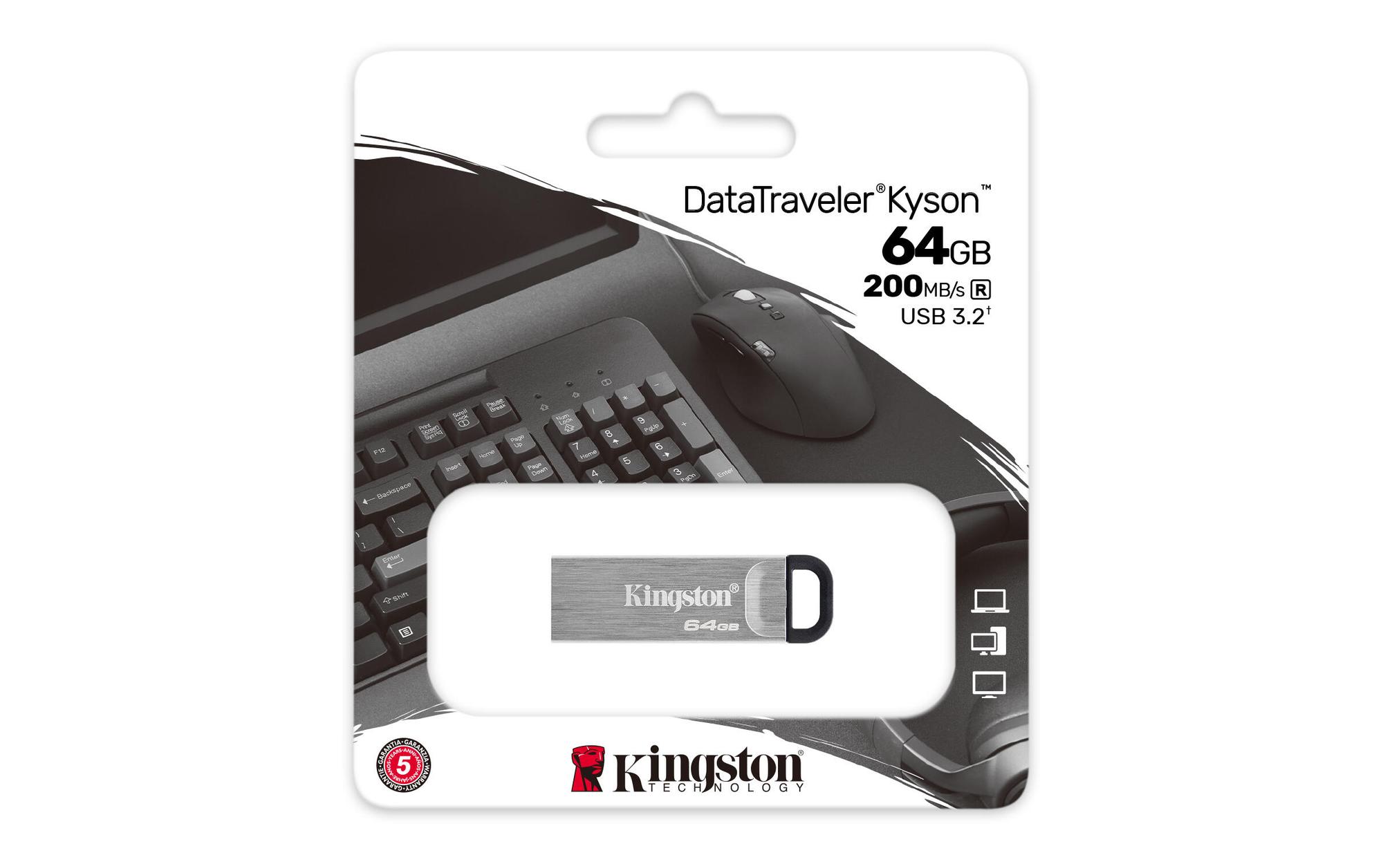 Kingston Chiave USB DataTraveler Kyson / DTKN/64GB Argento