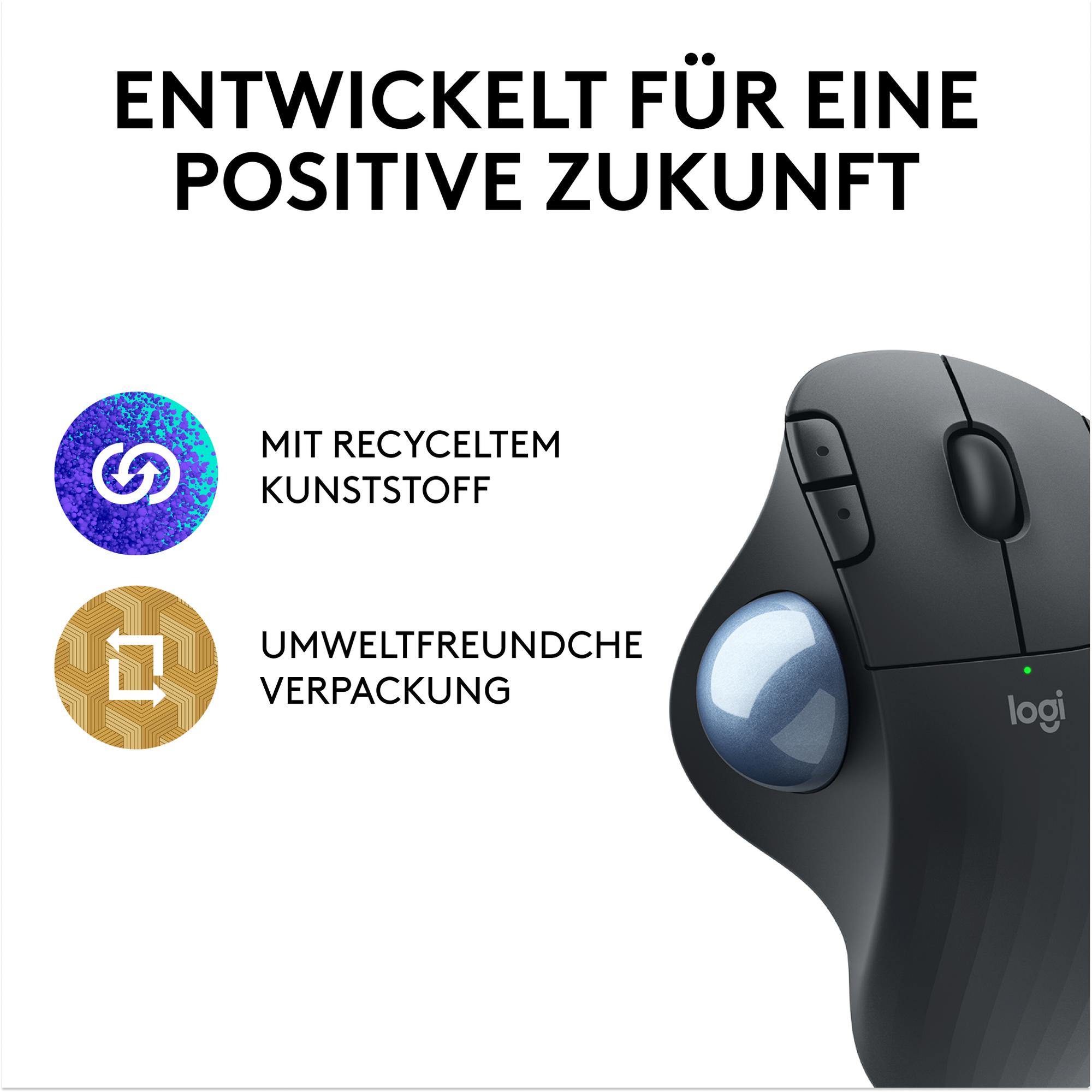 Logitech Ratón ERGO M575S / 910-007029 Grafito, azul