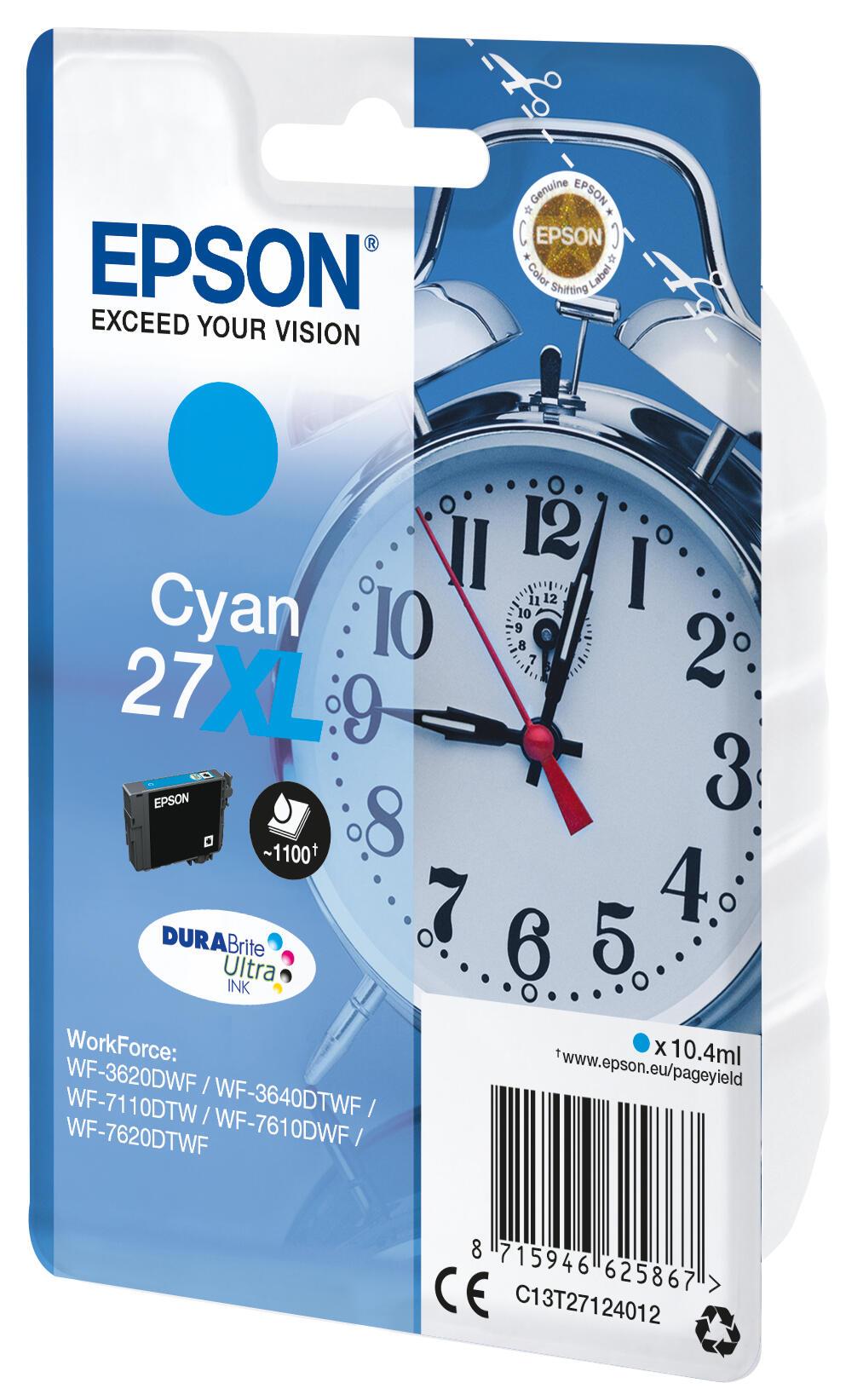 Epson Tinta 27XL / C13T27124012 Cian XL