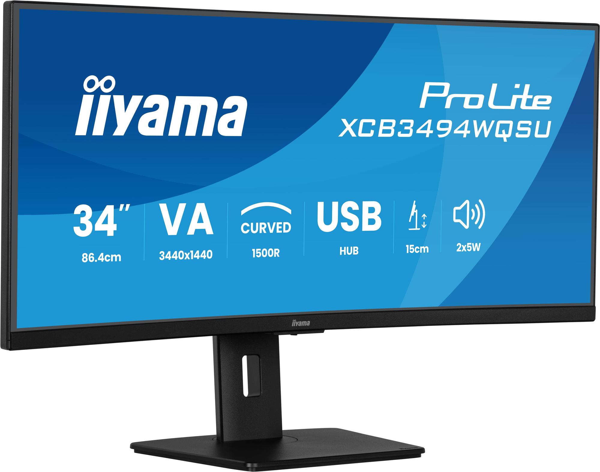 iiyama Monitor ProLite XCB3494WQSU-B1 / XCB3494WQSU-B1 Nero