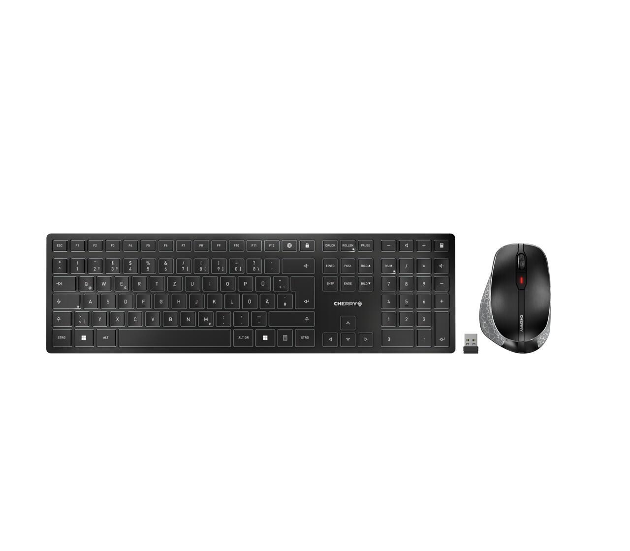 CHERRY Maus- und Tastatur-Set DW9500B / JD-9500DE-2 Schwarz, Grau