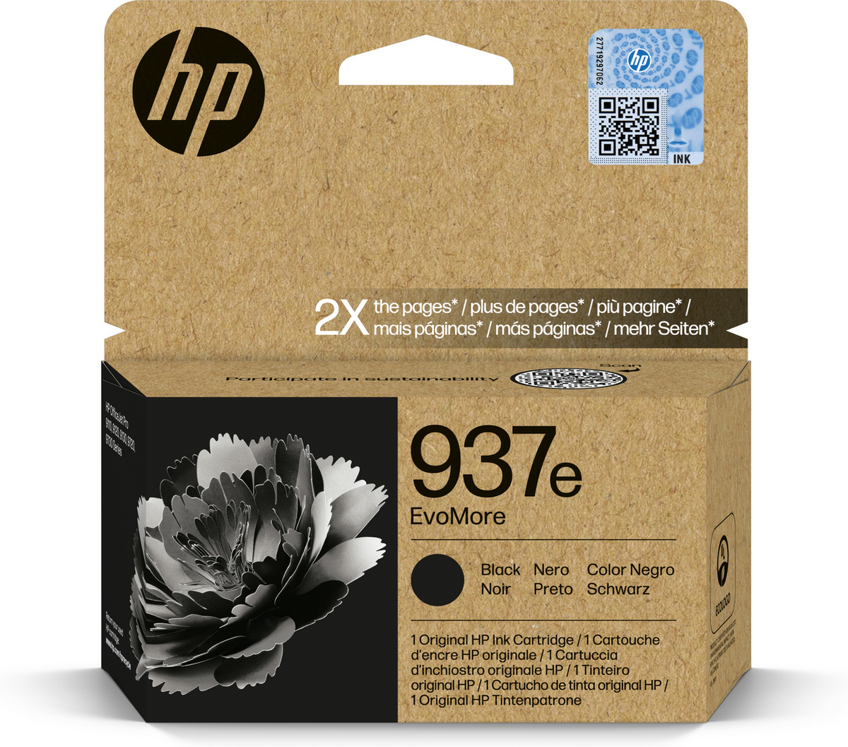 HP Tinta 937E / 4S6W9NE Negro XL