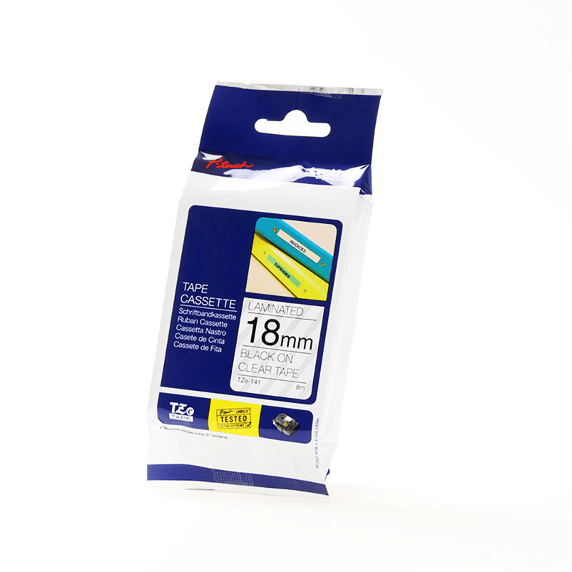 Brother Ribbon TZE-141 Black on transparent
