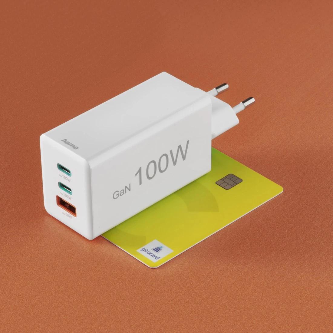 Hama Caricabatterie wireless USB-C USB-A 100W / 00201997 Bianco