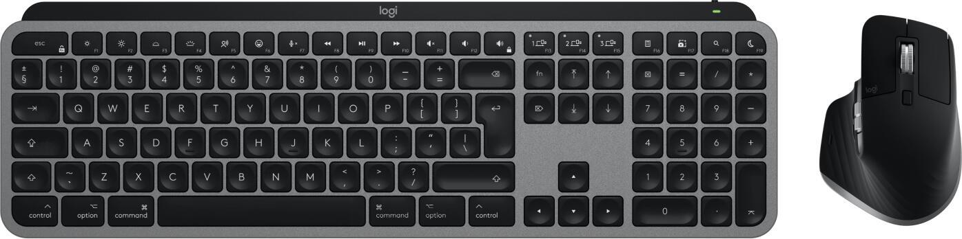 Logitech Set de ratón y teclado MX Keys S Combo für Mac / 920-012845 Aluminio, negro Standard