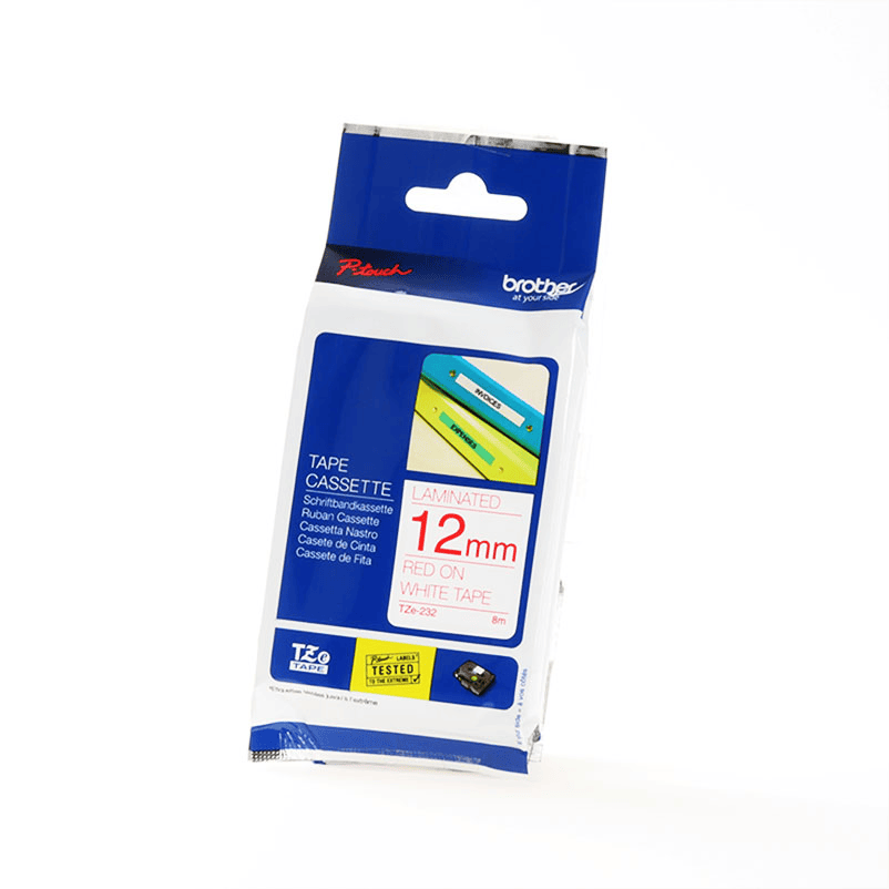 Brother Ribbon TZE-232 / TZE232 Red on White