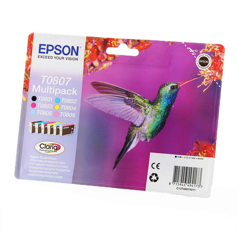 Epson Tinte T0807 / C13T08074011 BK,C,M,Y,PC,PM