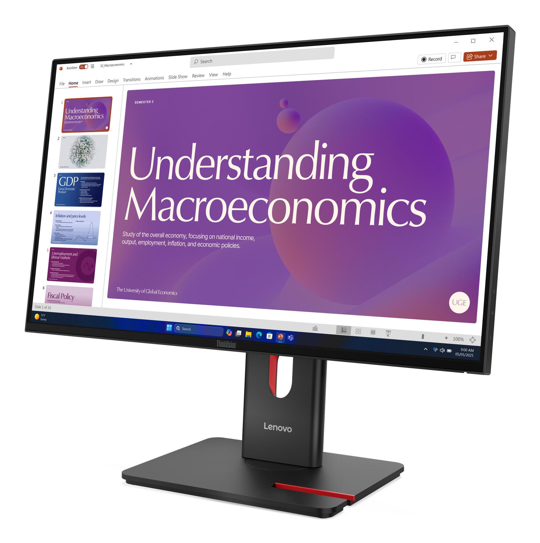 Lenovo Monitor ThinkVision T24D-40 / 64B9GAT1EU Negro 60,5 cm (23,8")