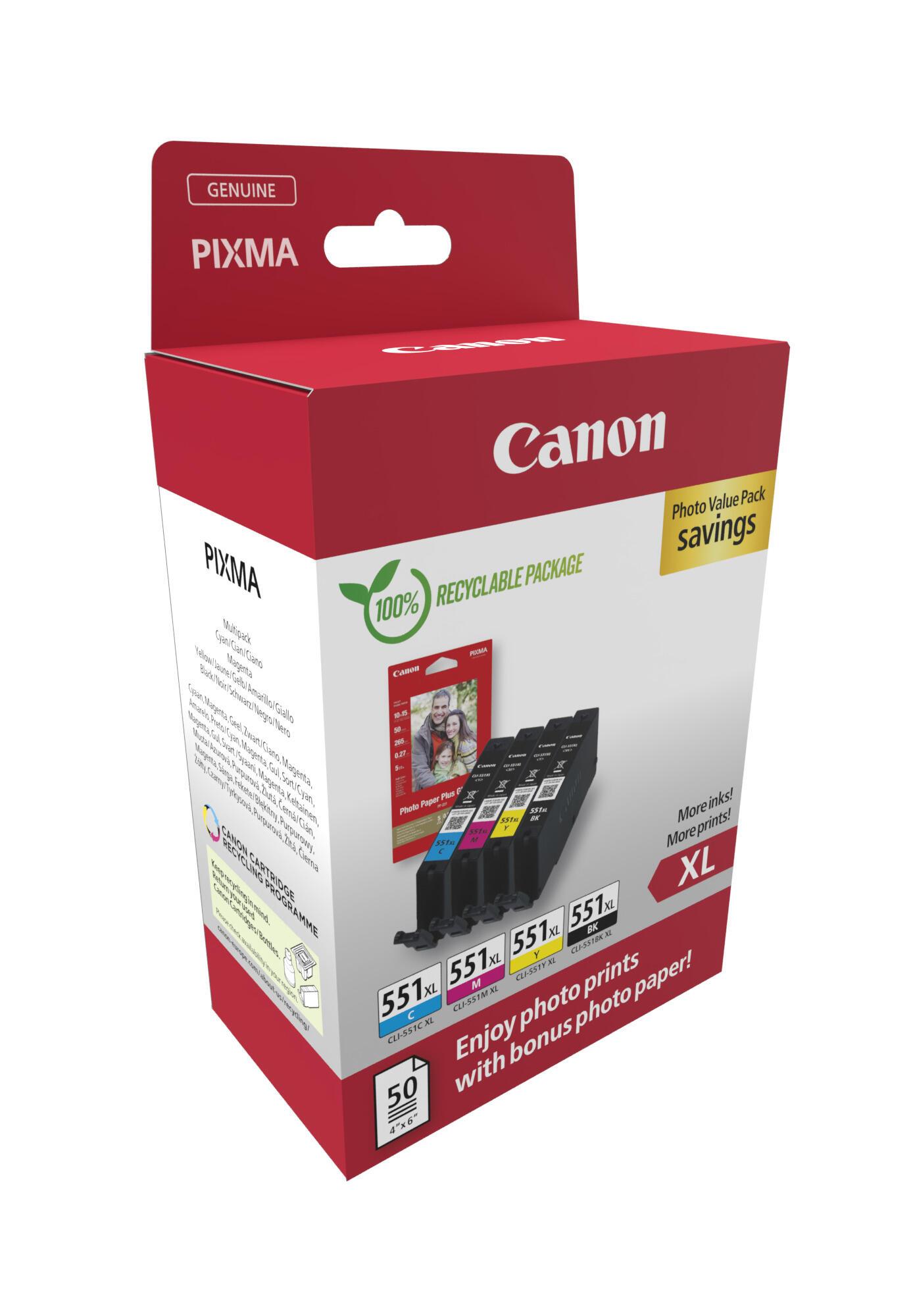 Canon Tinta CLI-551XL / 6443B008 BK,C,M,Y XL Multipack