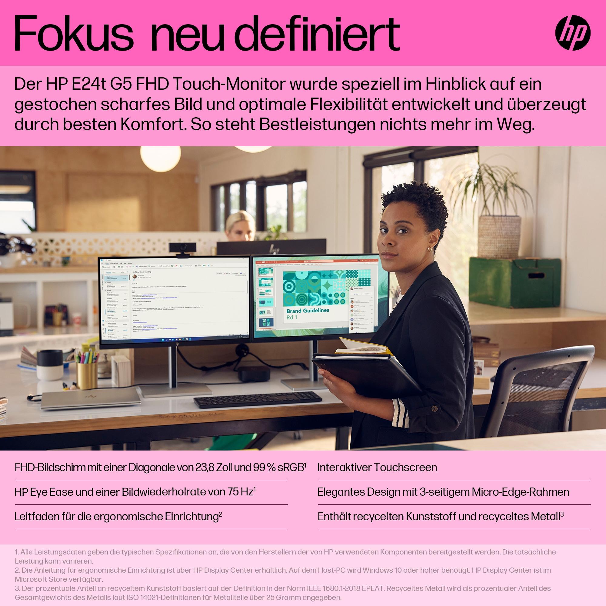 HP Monitor E24t G5 / 6N6E6AA#ABB Schwarz 60,5 cm (23.8")