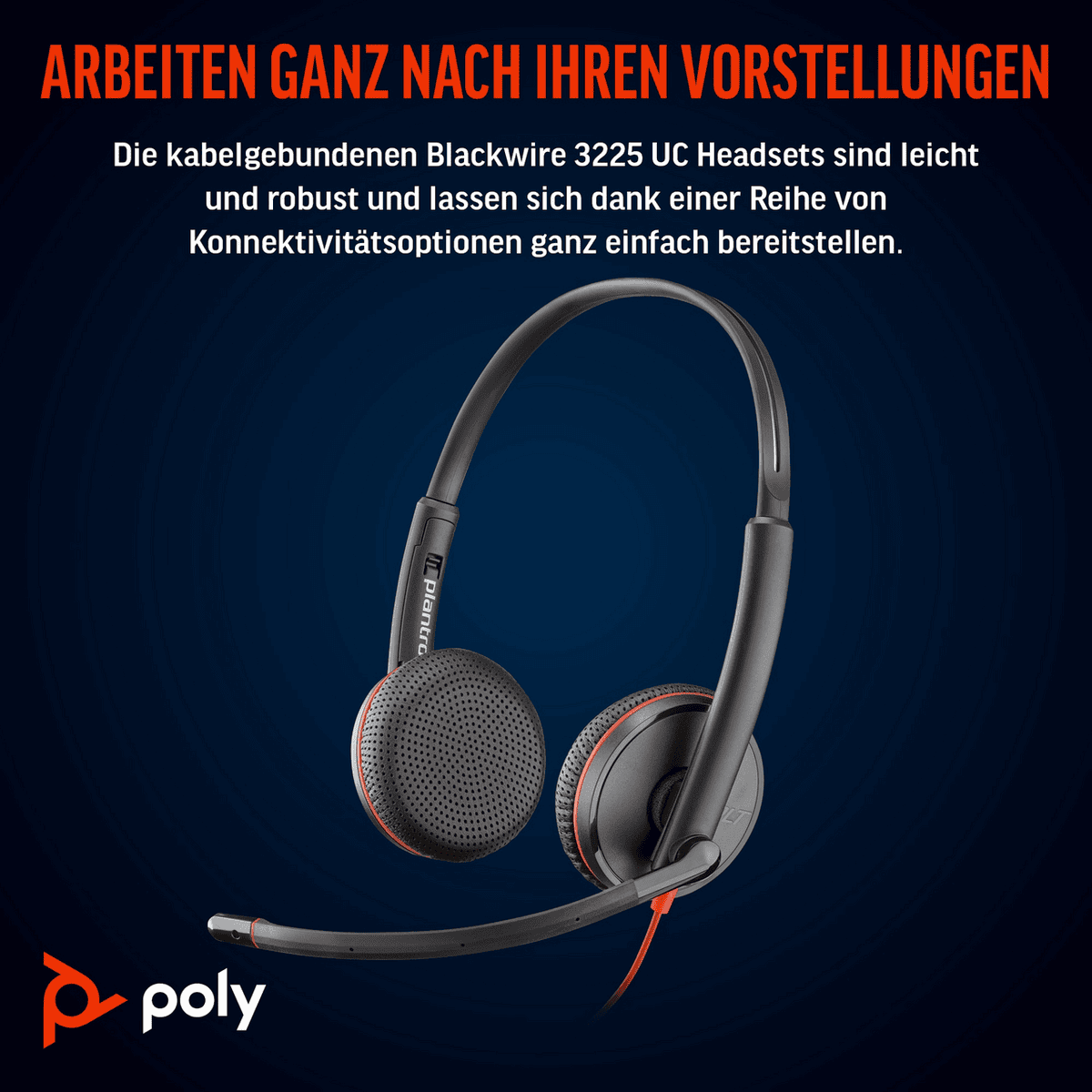 Plantronics/Poly Headset Blackwire 3225 / 8X229A6 Schwarz