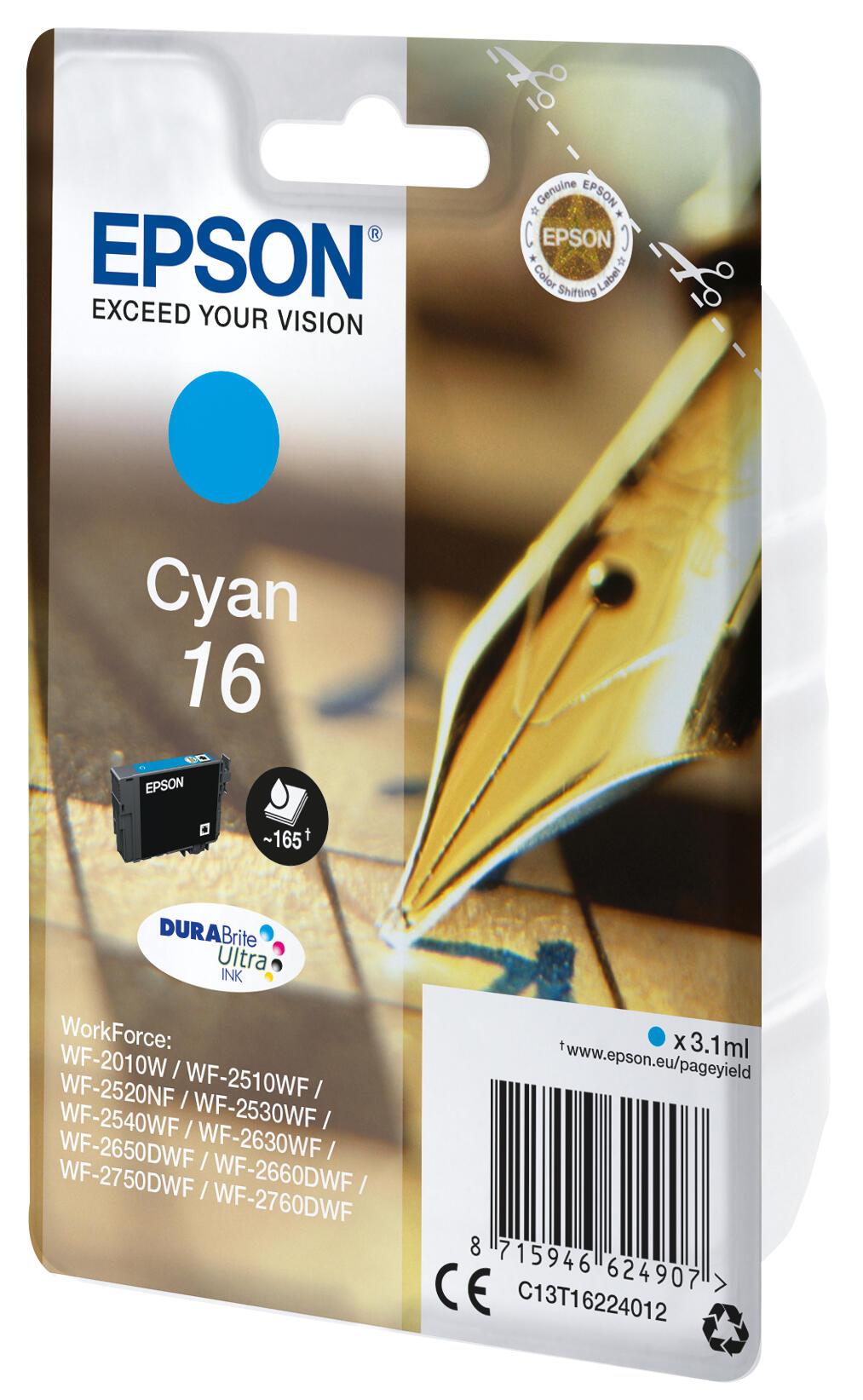 Epson Encre 16 / C13T16224012 Cyan Standard