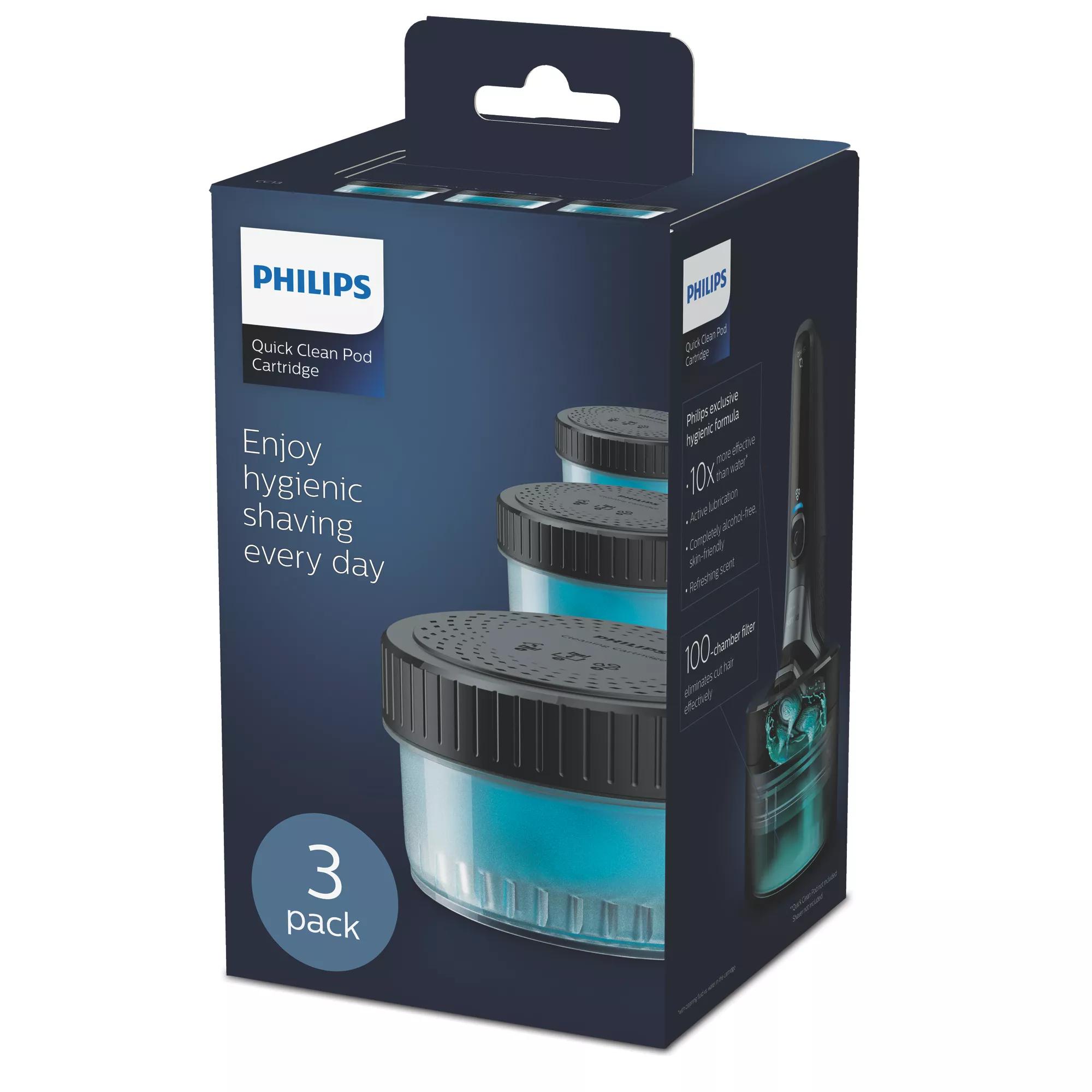 Philips Cartouche de nettoyage Quick Clean Pod / CC13/50 Bleu 3-Pack