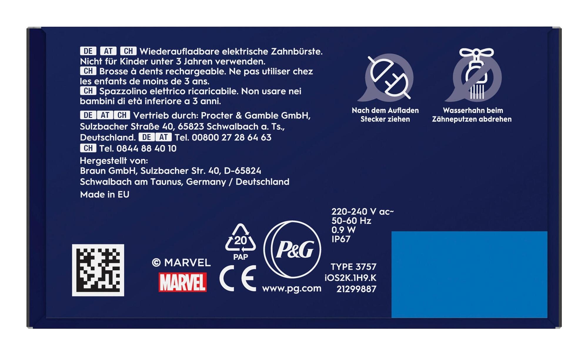 Oral-B Spazzolino da denti iO Kids Spiderman 6+ mit Etui / 932820 Nero