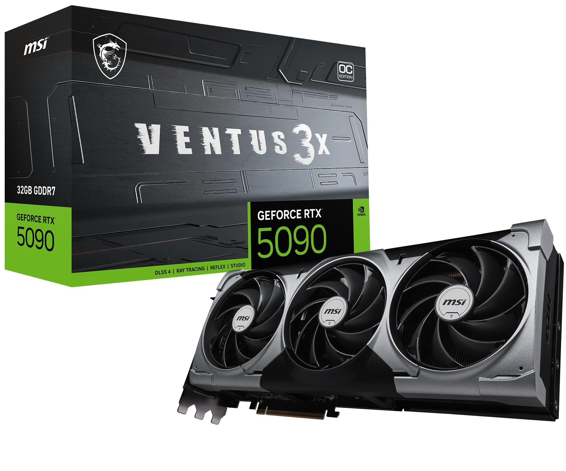 MSI Carte graphique GeForce RTX 5090 32G VENTUS 3X OC / V530-060R Noir
