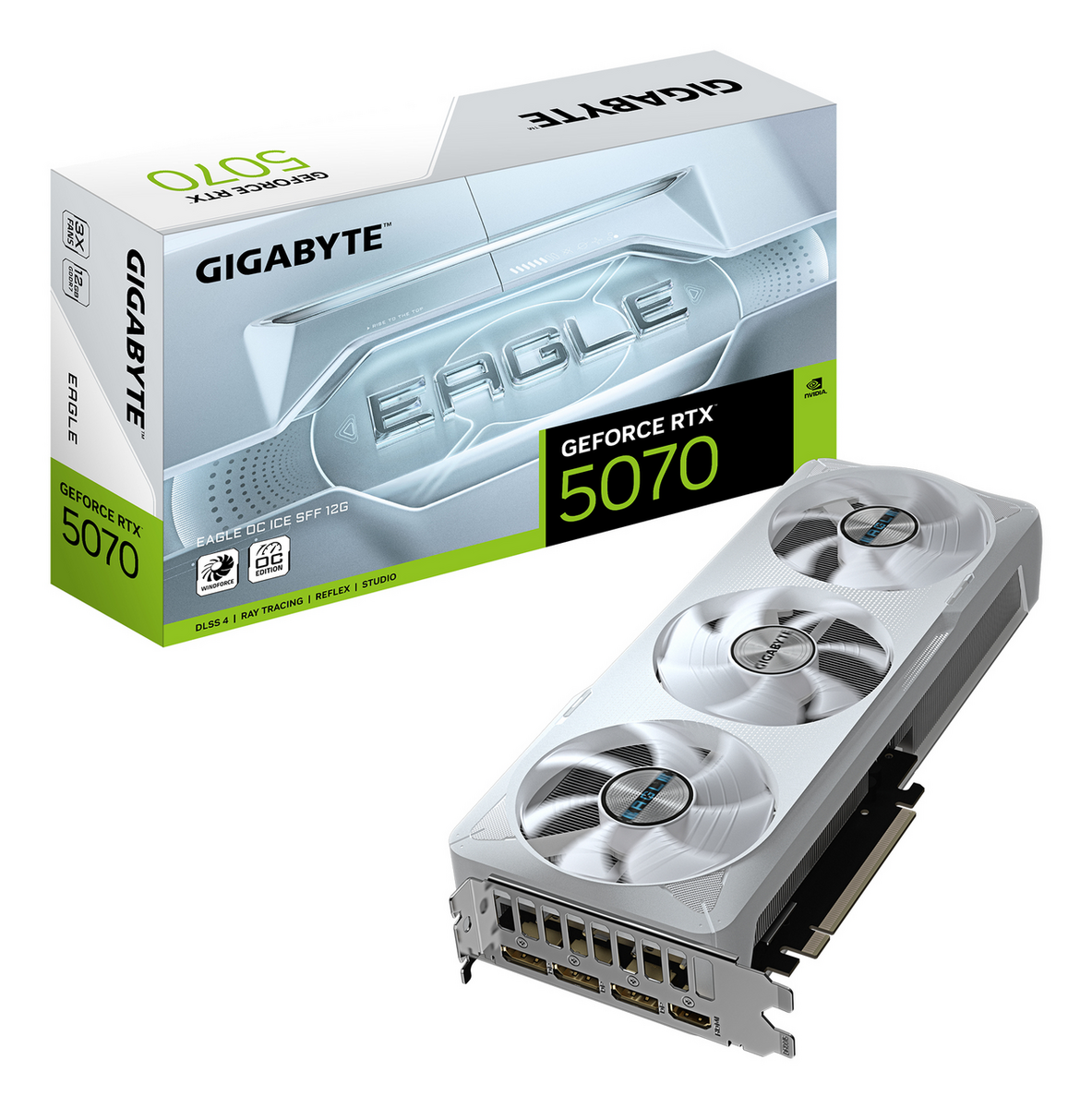 Gigabyte Scheda grafica GeForce RTX 5070 Eagle OC Ice SFF 12G / GV-N5070EAGLEOC ICE-12GD Bianco