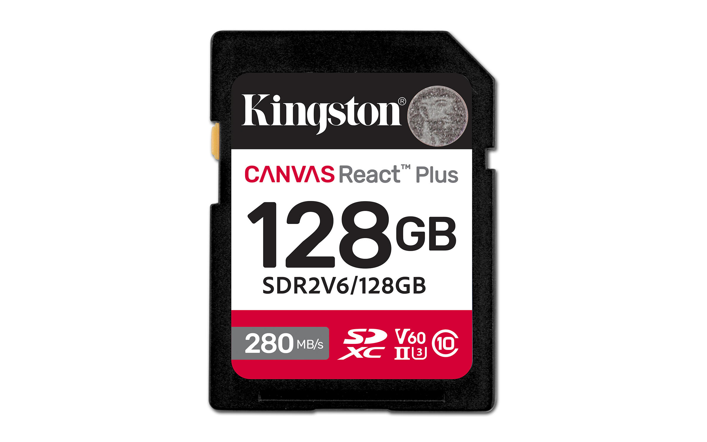Kingston Scheda SD Canvas React Plus 128GB V60 / SDR2V6/128GB Nero