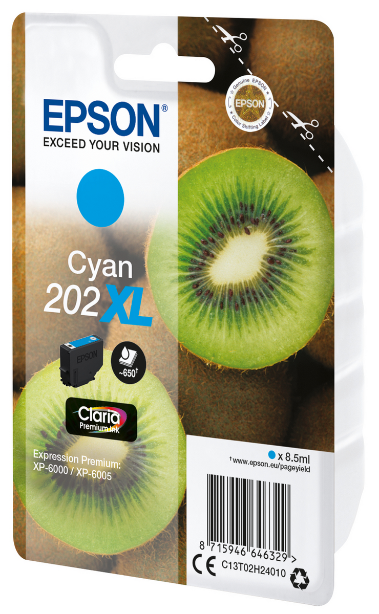 Epson Tinte 202XL / C13T02H24010 Cyan XL