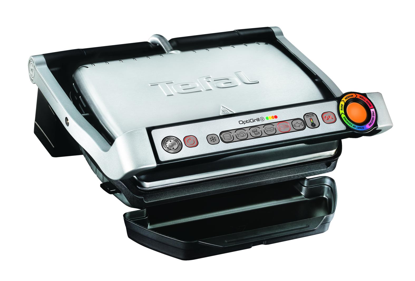 Tefal elektrischer Grill OptiGrill+ / GC716D12 Schwarz, Metallisch